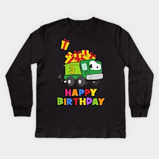 3rd Birthday Party 3 Year Old Three Years Kids Long Sleeve T-Shirt